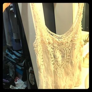 Ivory crochet lace top